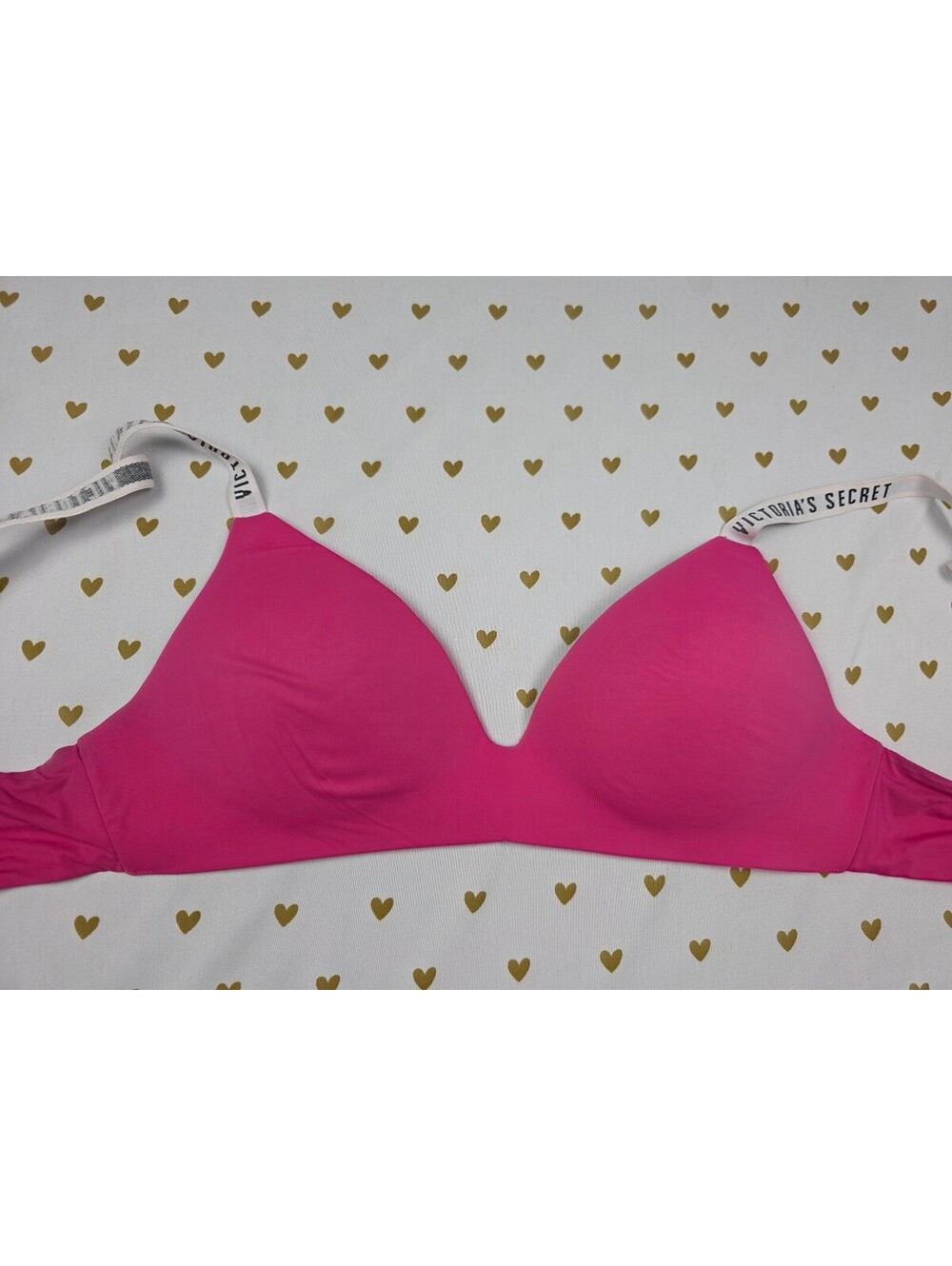 Victorias Secret Pink Logo Strap Wireless No Wire T Shirt Bra 34B
